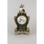 A late 19th Century French enamelled dial mantel clock,