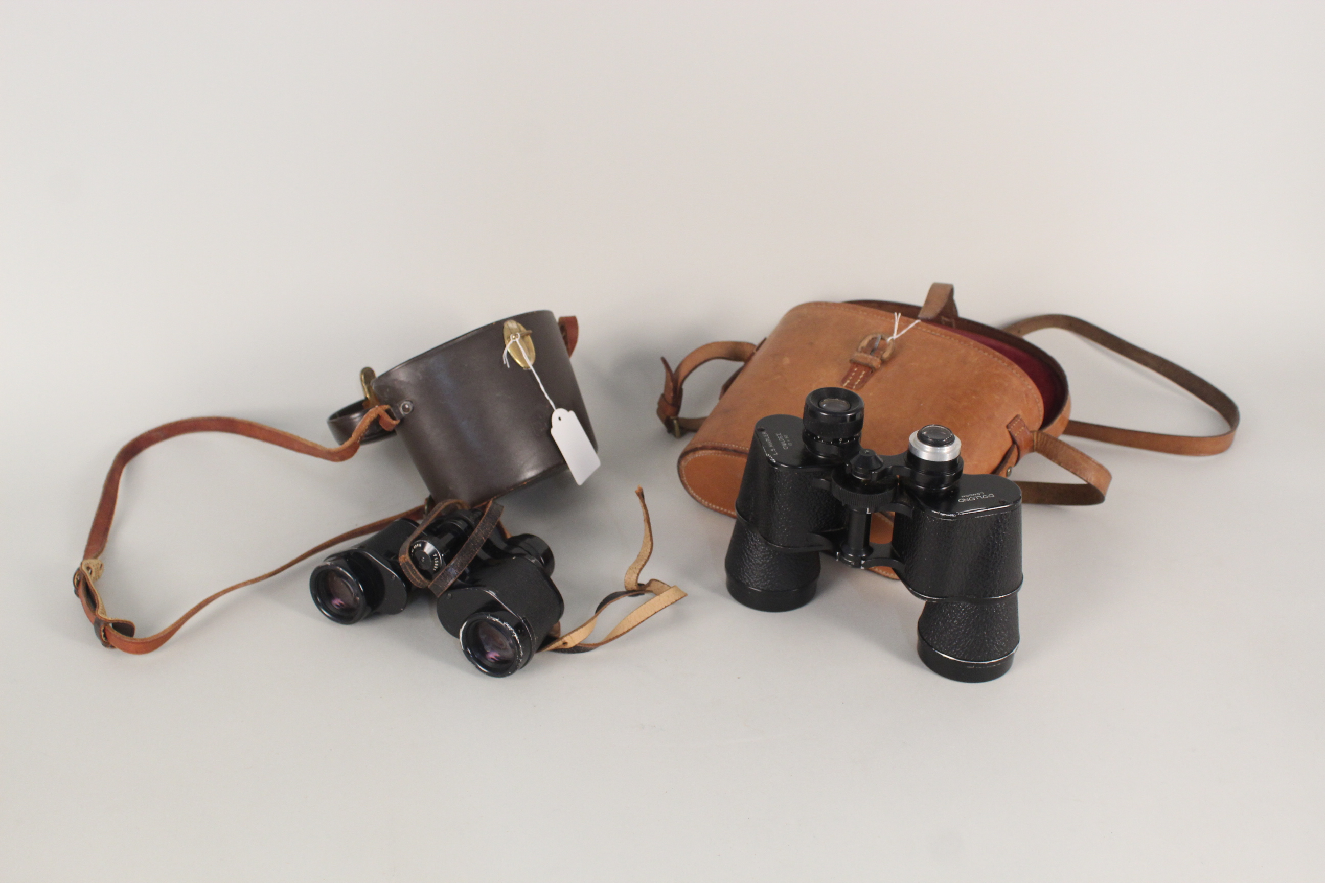 A pair of Carl Zeiss 8 x 30 binoculars in leather case together with a Dolond of London pair 10 x