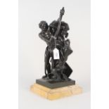 A late 19th Century bronze figure of Ulysses, bending his bow,