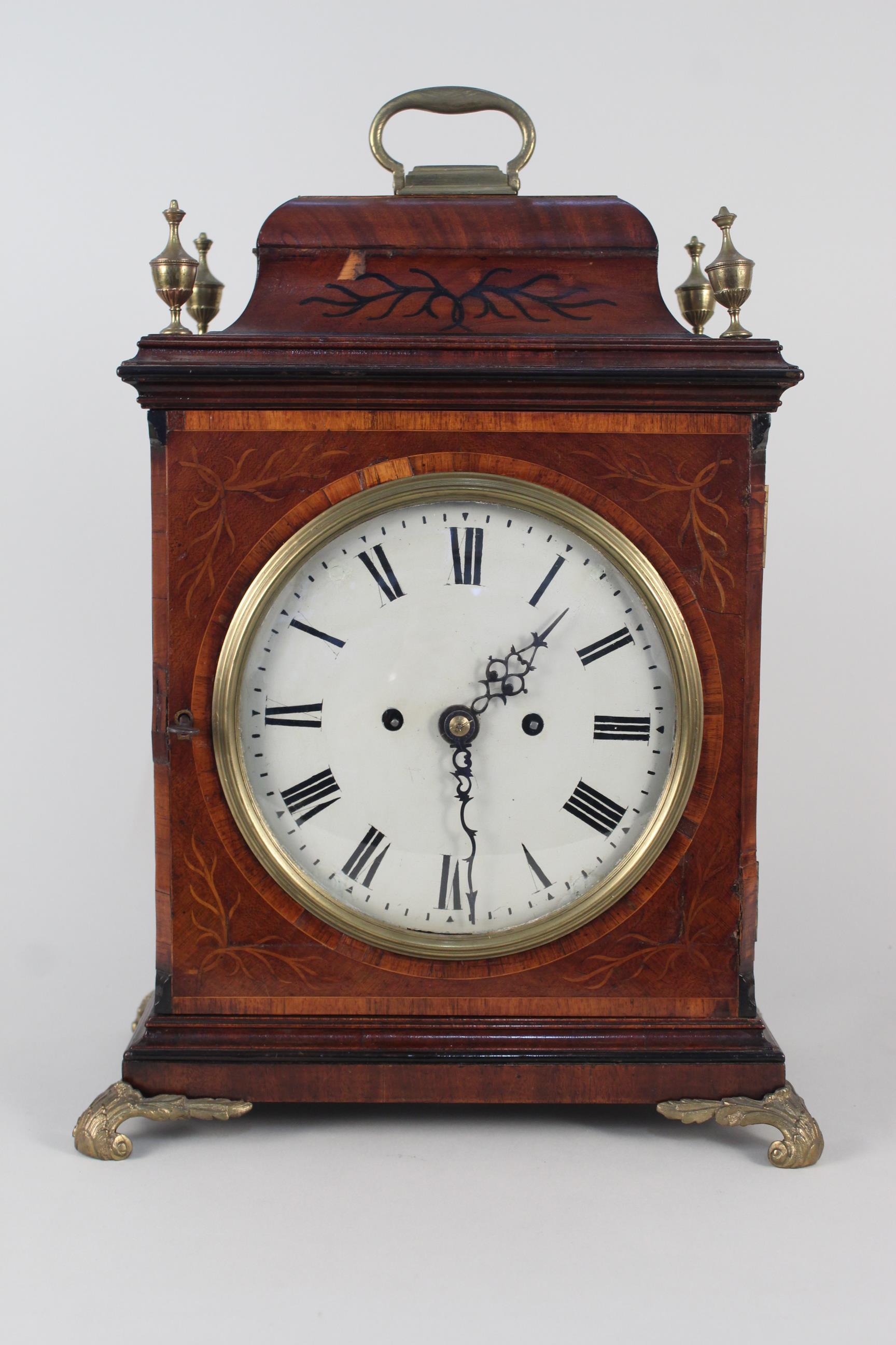 An early 19th Century mahogany cased chiming library clock marked "Horwood & Green,