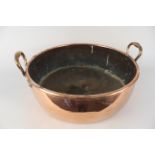 A 19th Century seamed copper milk/cream pan 20 1/2" in diameter