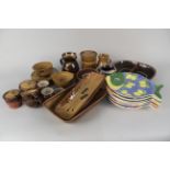 A selection of Dieter Kunzemann studio pottery, wheatsheaf pattern c.