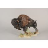 A large Goebel Germany figure of a buffalo, inscribed CW63,