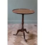 A late 18th Century tray top tripod flip top table