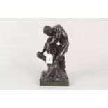 An early 20th Century bronze figure of "Milo of Croton", cast after a marble model by Edne Dumont,