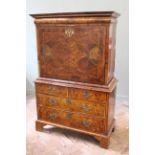 A William and Mary burr walnut escritoire,