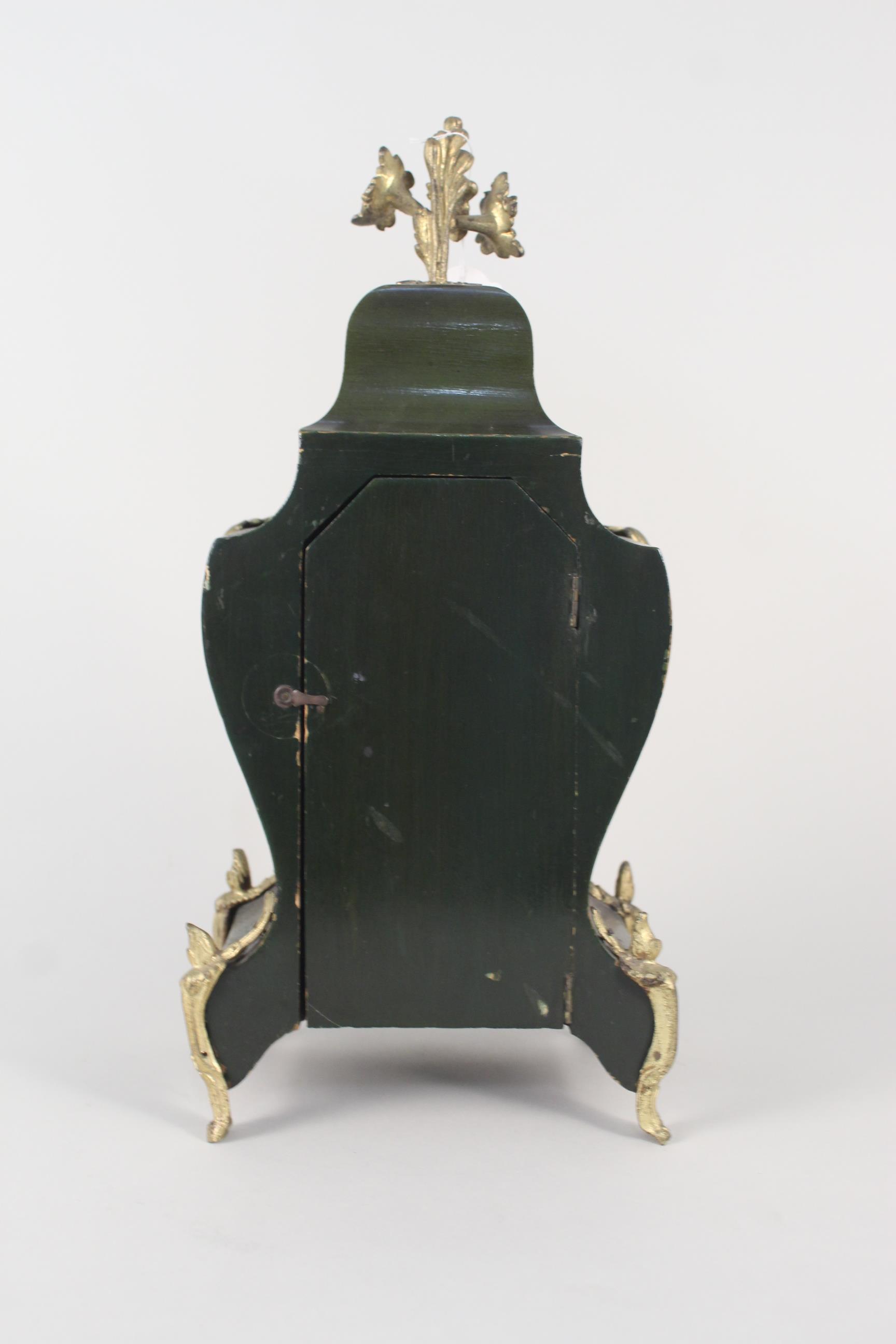 A late 19th Century French enamelled dial mantel clock, - Image 4 of 4