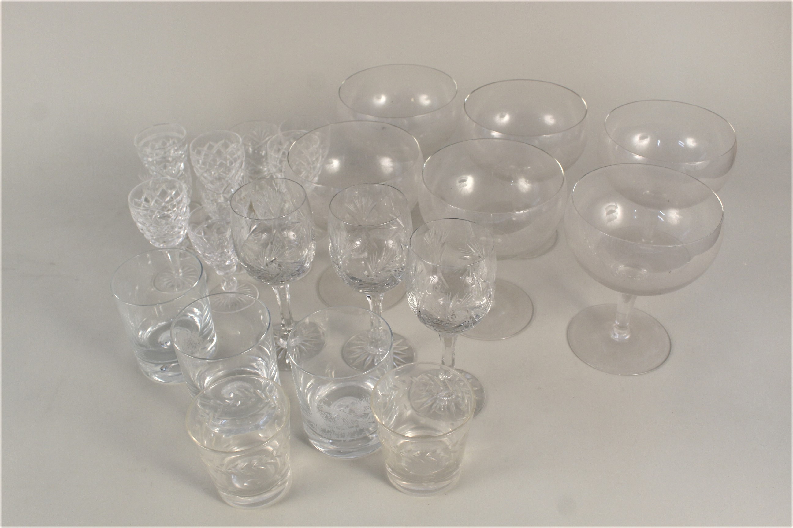 Mixed drinking glasses including a set of six very large champagne glasses - Image 4 of 5