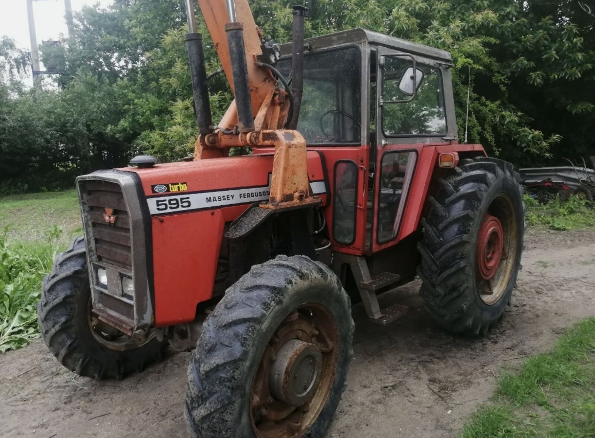 Massey 595 4x4 turbo. Has had a new water pump. Back tyres are good front ones are worn.