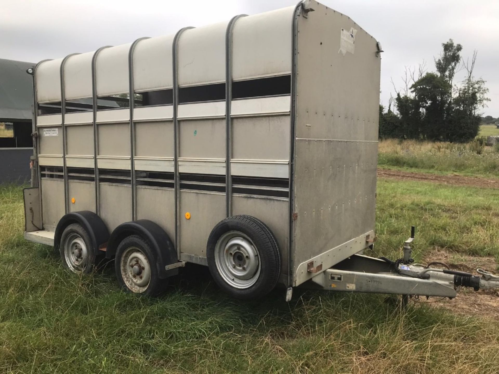 Ifor Williams livestock trailer, 12ft long, twin axle, new spare wheel, extra high,