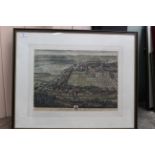 Two framed maps by John Ogilby 'The Road from Oakham to Richmond' and 'The Road from London to