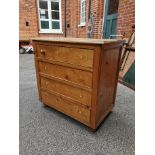 A country pine chest of four drawers