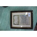 A small antique framed map of Suffolk