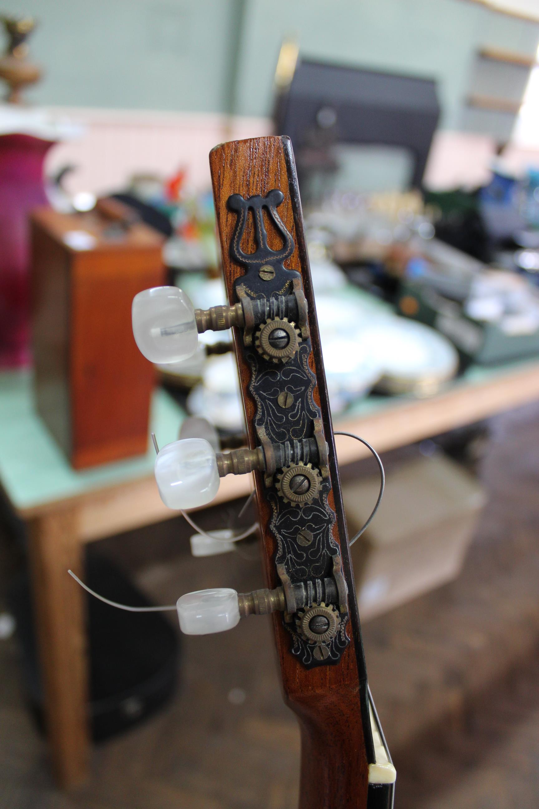 A classical guitar by A A Jones of Norwich, bears white label, dated Aug '82 in rosewood and spruce, - Image 4 of 4