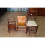 Three vintage childs chairs
