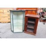 Two vintage glazed hanging cupboards