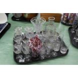 A mixed lot of drinking glasses,