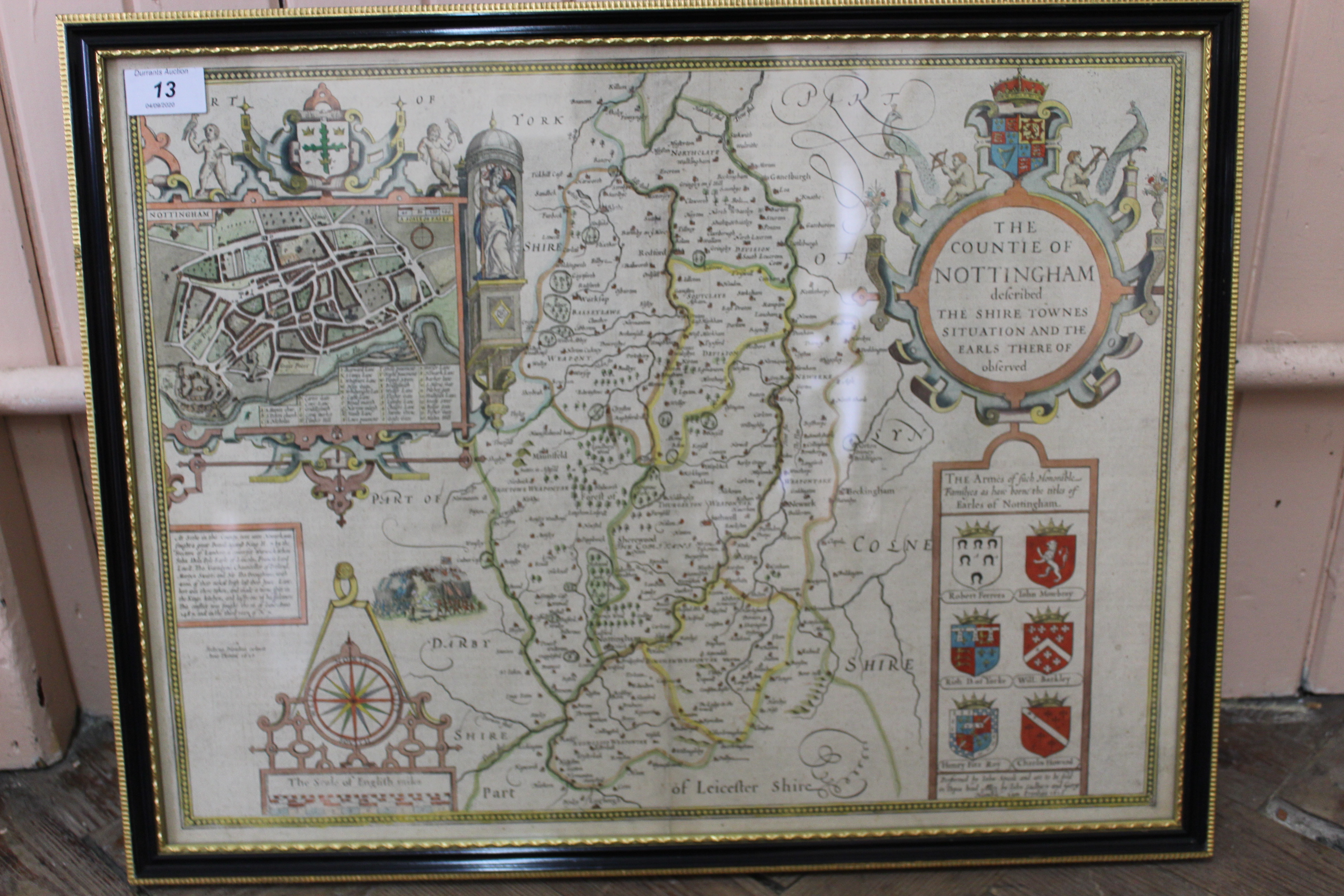 A map of the county of Nottingham by John Speede 1610,