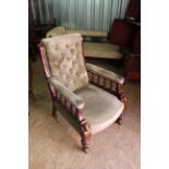 A Victorian mahogany framed gentlemans library chair