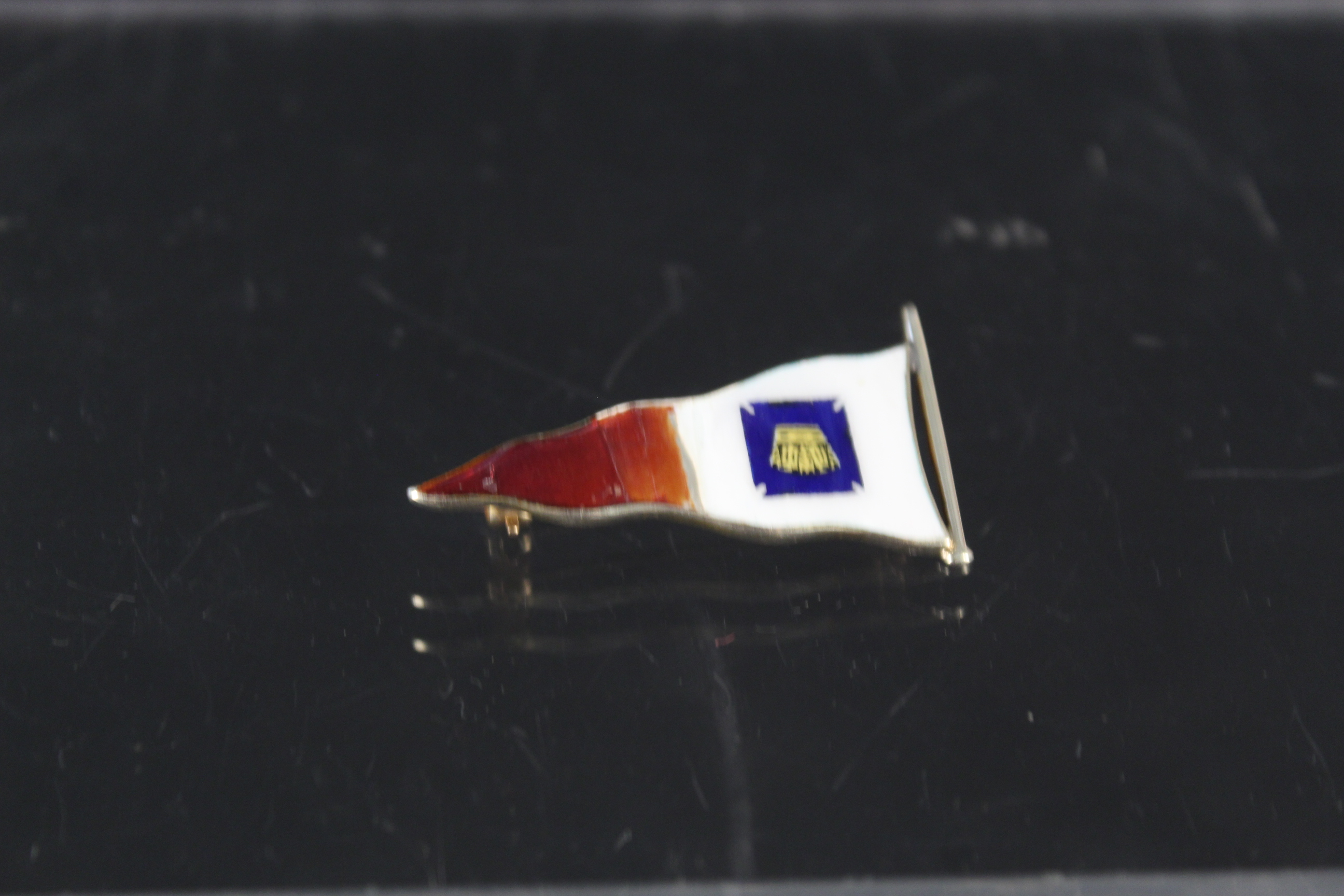 A 9ct gold enamelled flag brooch (as found), - Image 3 of 3