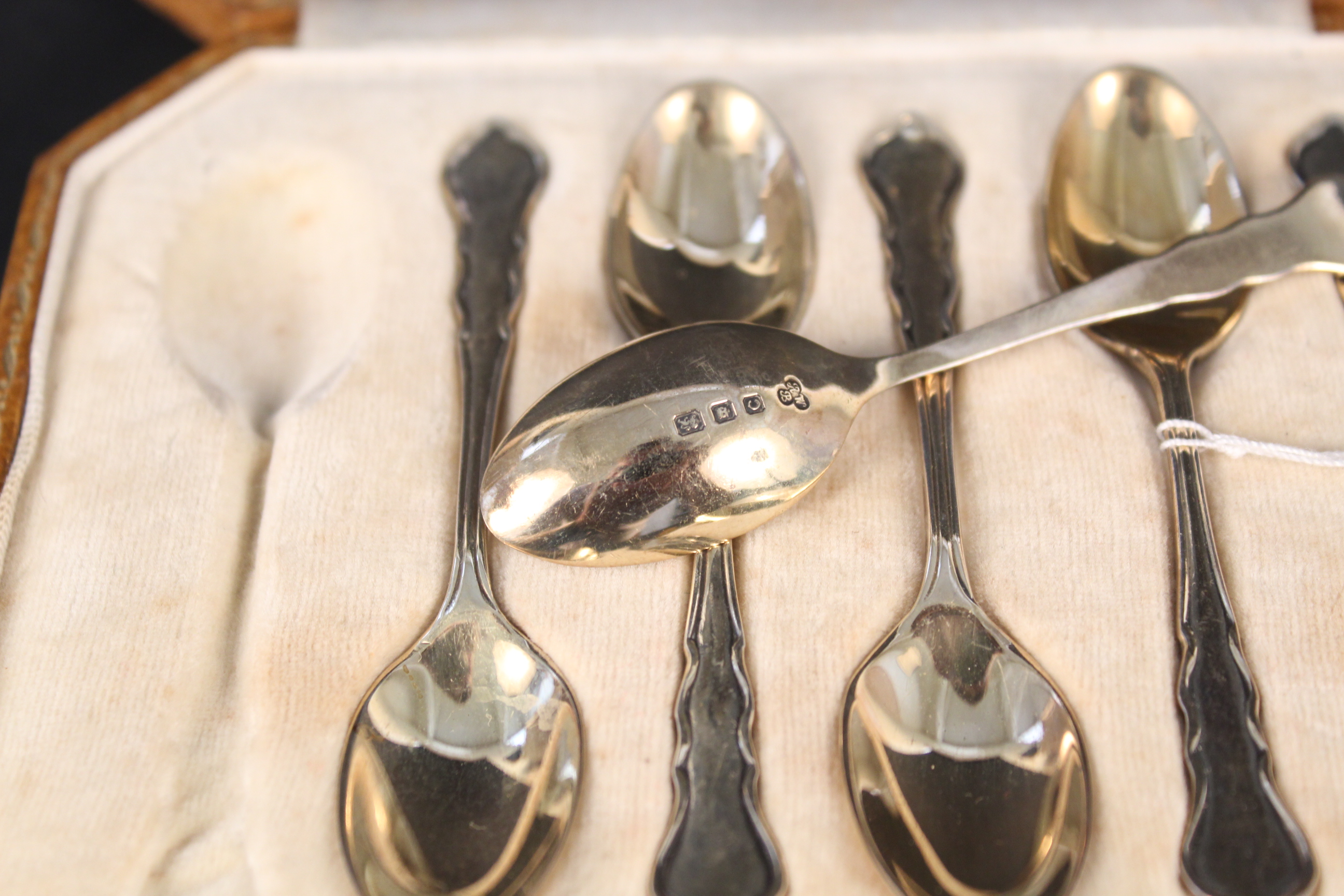 A boxed set of Harrods silver gilt coffee spoons, - Image 3 of 3