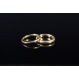 Two 22ct gold weddings bands, approx 6.