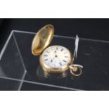 An 18ct gold full Hunter repeater pocket watch (base metal replacement bale),