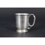 A silver christening mug on flared base (dented), Sheffield 1937 by Emile Viner,