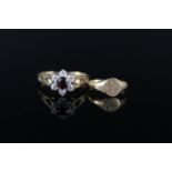 Two 9ct gold rings,