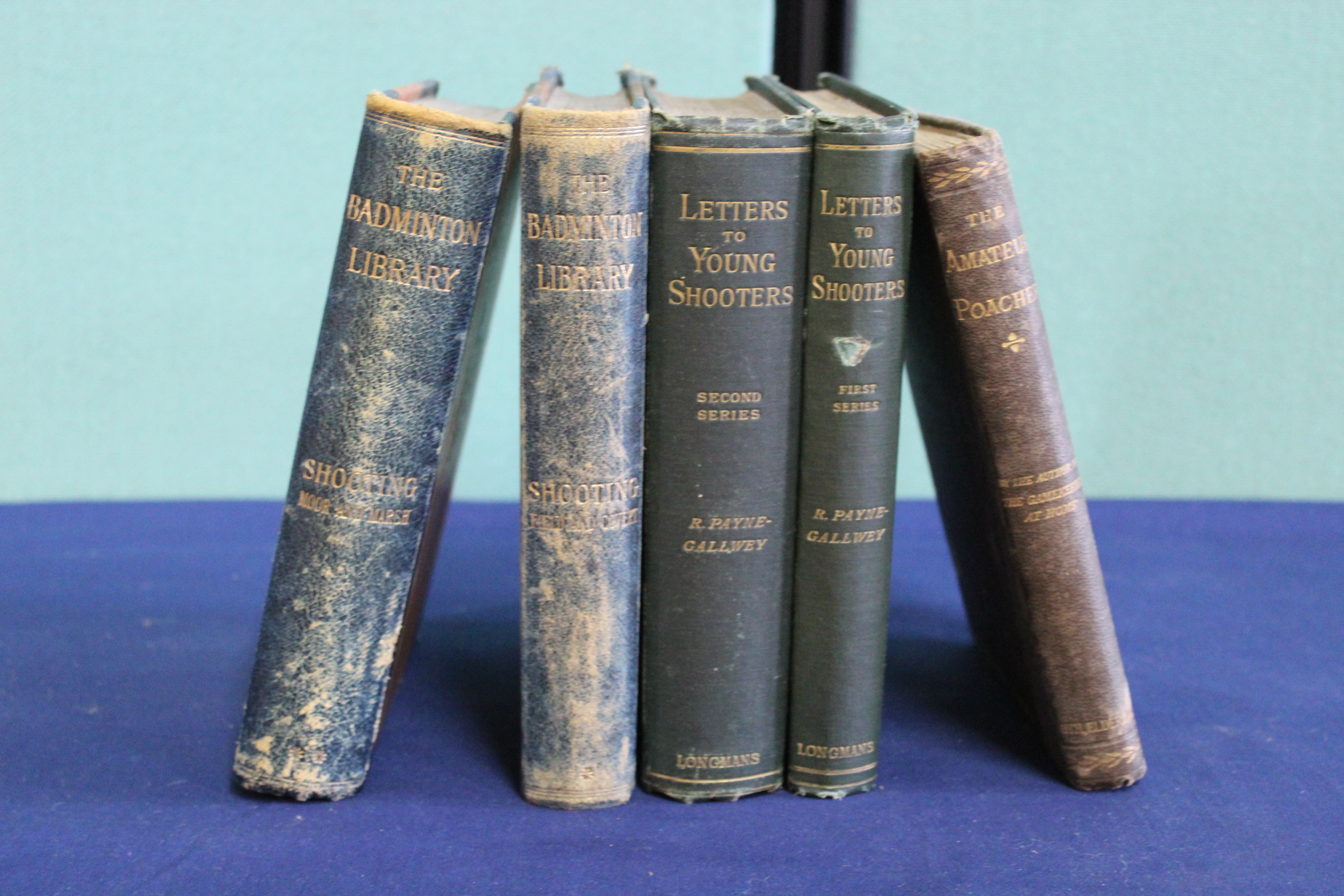 Five shooting related volumes, first and second series 'Letters to Young Shooters' (1890 and 1892),