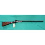 A 16 bore pin-fire side-by-side shotgun with Lefaucheux opening,