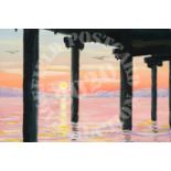 Sunrise Under the Claremont Pier - Lowestoft - acrylic