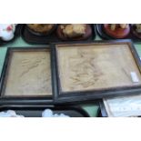 A pair of late 19th Century plaster plaques depicting Elizabethan Court scenes in frames plus a