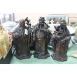 Three large resin figures of Chinese immortals,
