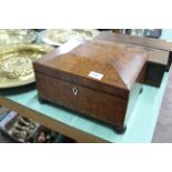 A mid 19th Century burr elm sewing box