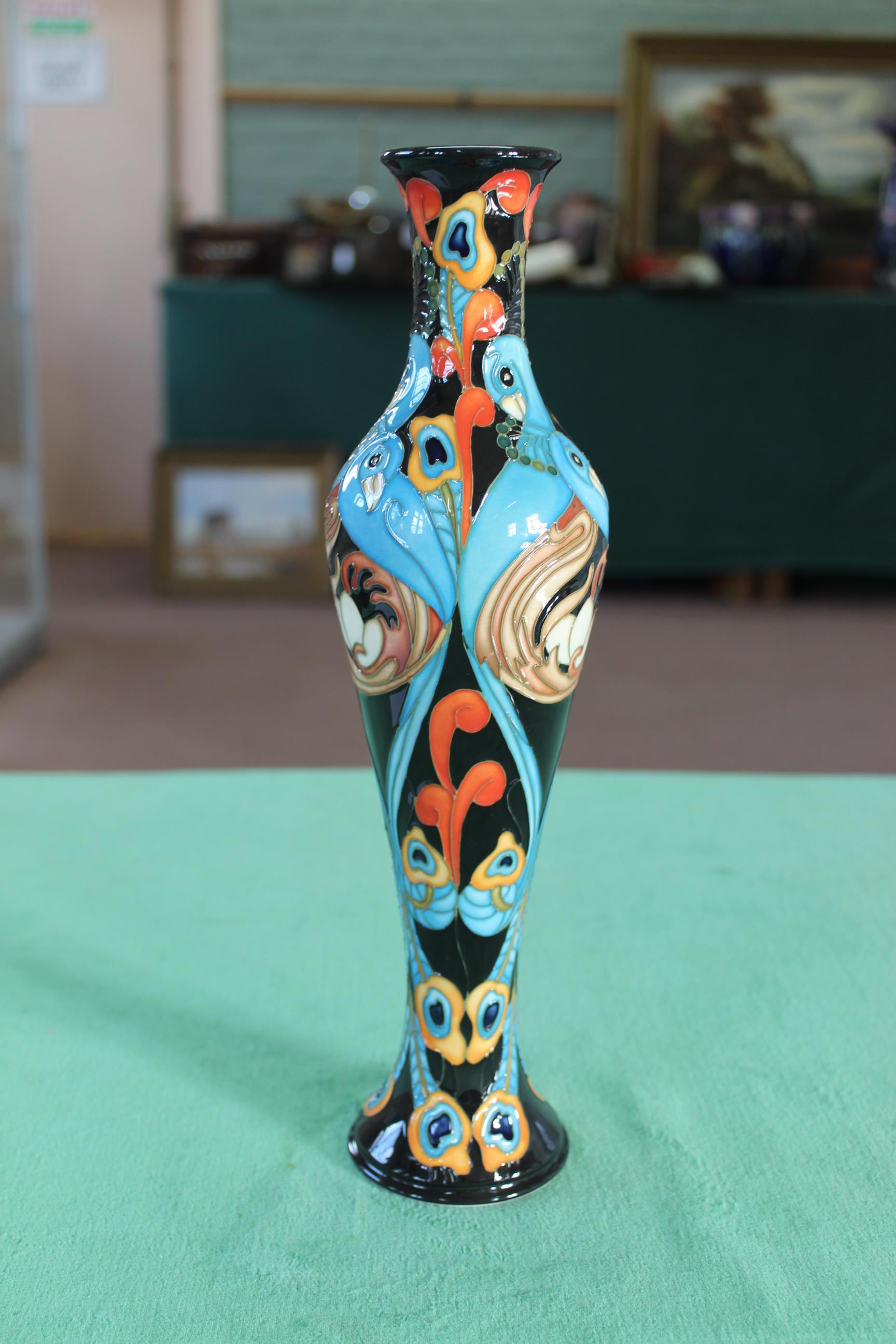 A Moorcroft 'Proud as Peacocks' pattern vase, 2006 by K Goodwin, limited edition 21/200, - Image 2 of 3