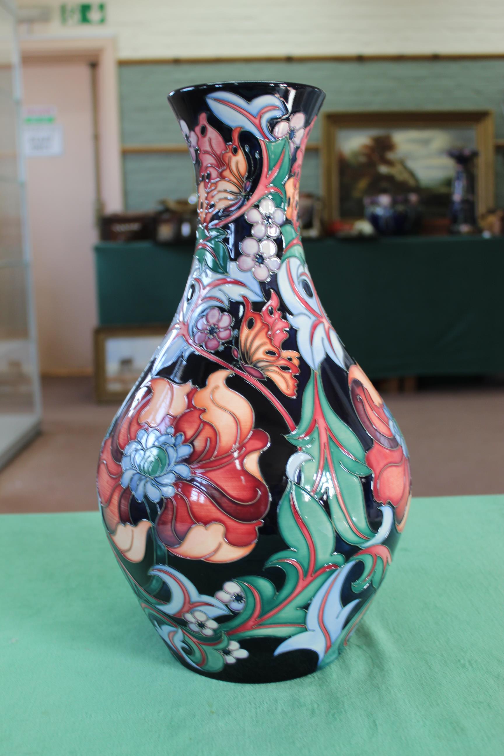 A Moorcroft very large 'Compton' pattern vase, 2007 by Rachel Bishop, 16 1/2" high,