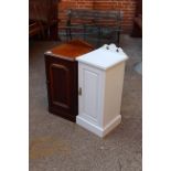 A painted Edwardian pot cupboard and Victorian mahogany pot cupboard
