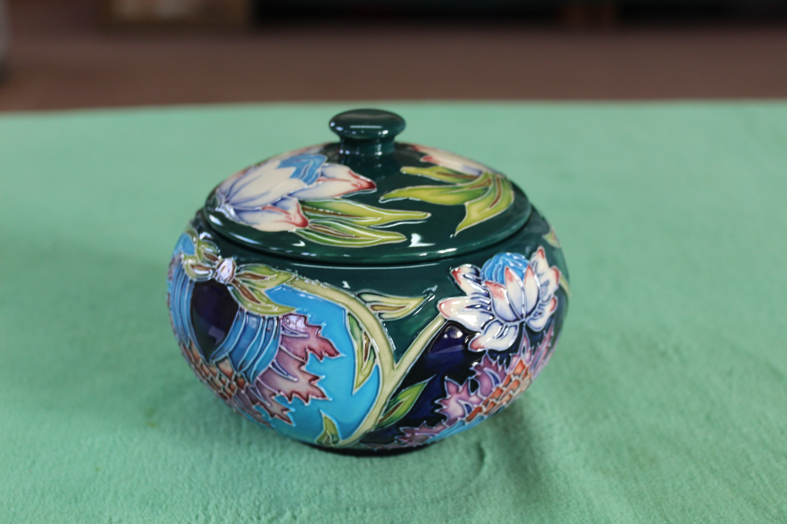 A Moorcroft 'Saadian' pattern bowl with lid, 2001 by Shirley Hayes, 4 1/2" high, - Image 2 of 3