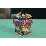 A Moorcroft 'Flower Box' lidded vase, 2008 by E Bossons, limited edition 43/100, 6 1/2" high,