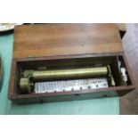 A mahogany cased early key wind musical box,