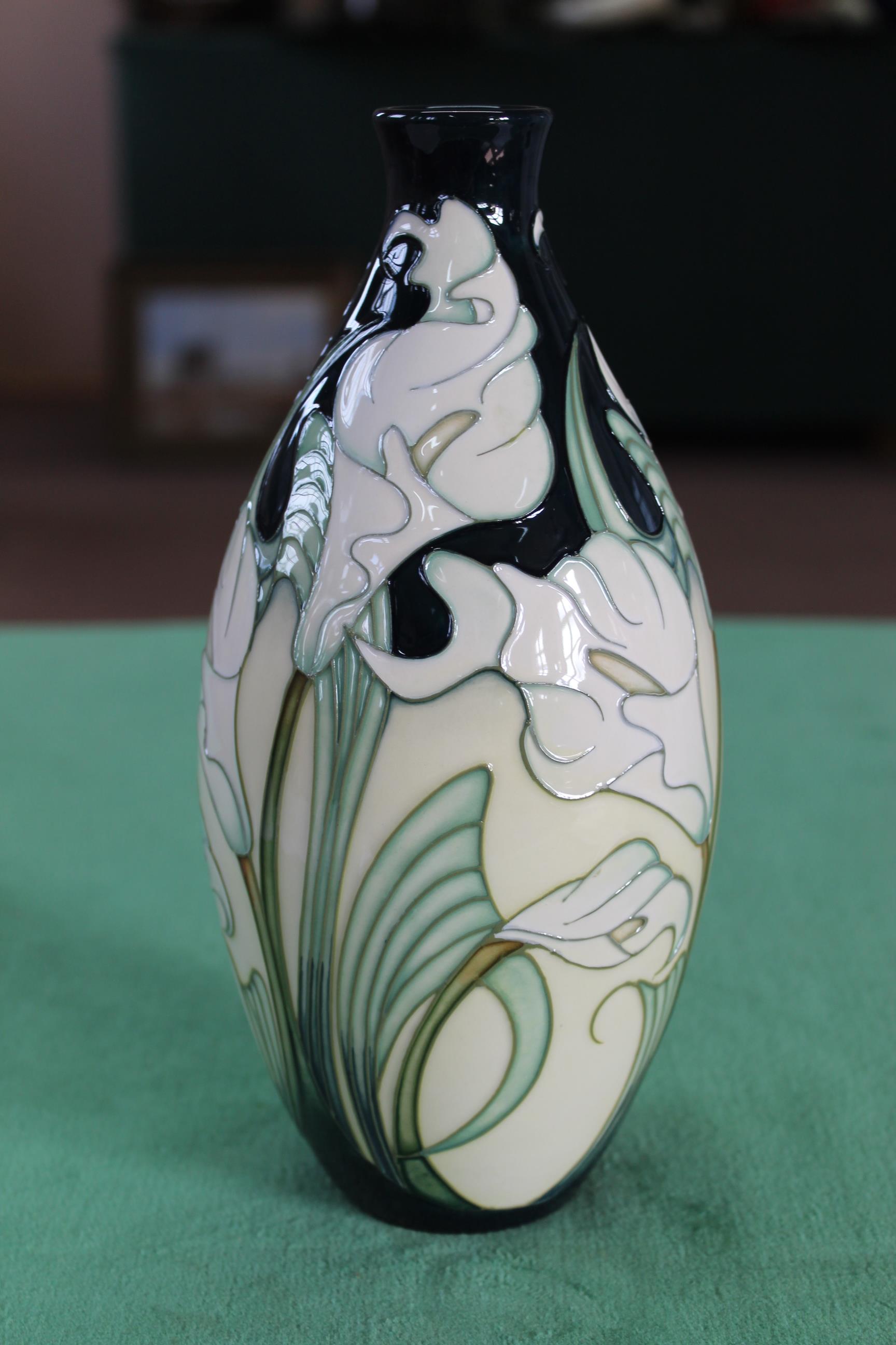 A Moorcroft 'Au Revoir' pattern vase, 2007 by S Leeper, 9 1/2" tall,