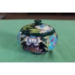 A Moorcroft 'Saadian' pattern bowl with lid, 2001 by Shirley Hayes, 4 1/2" high,