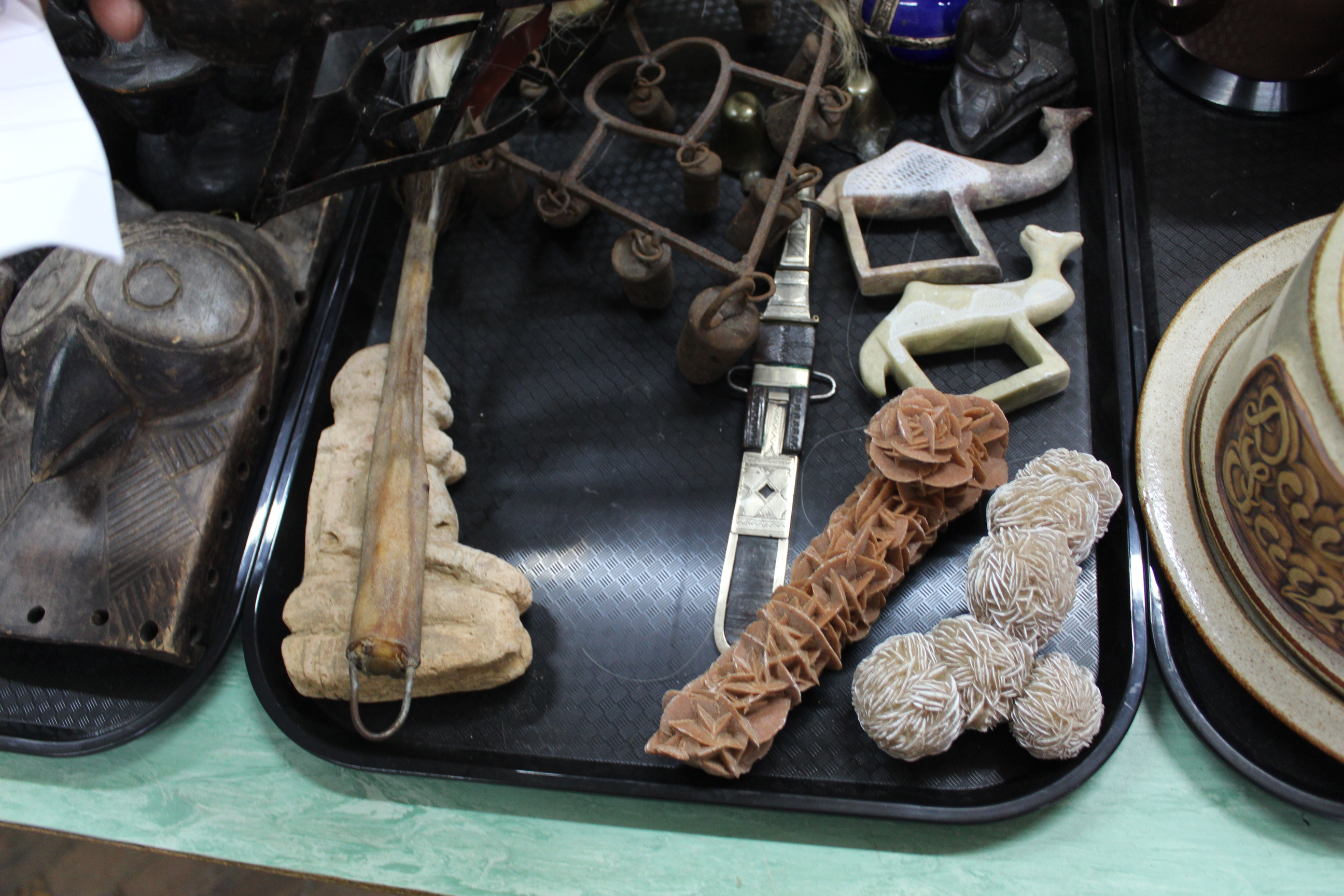 A selection of North African items including metal bells, animal decorated metal candle holder, - Image 3 of 3