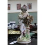 A Derby porcelain figure Emblematic of Summer c1775, patch marks to base,