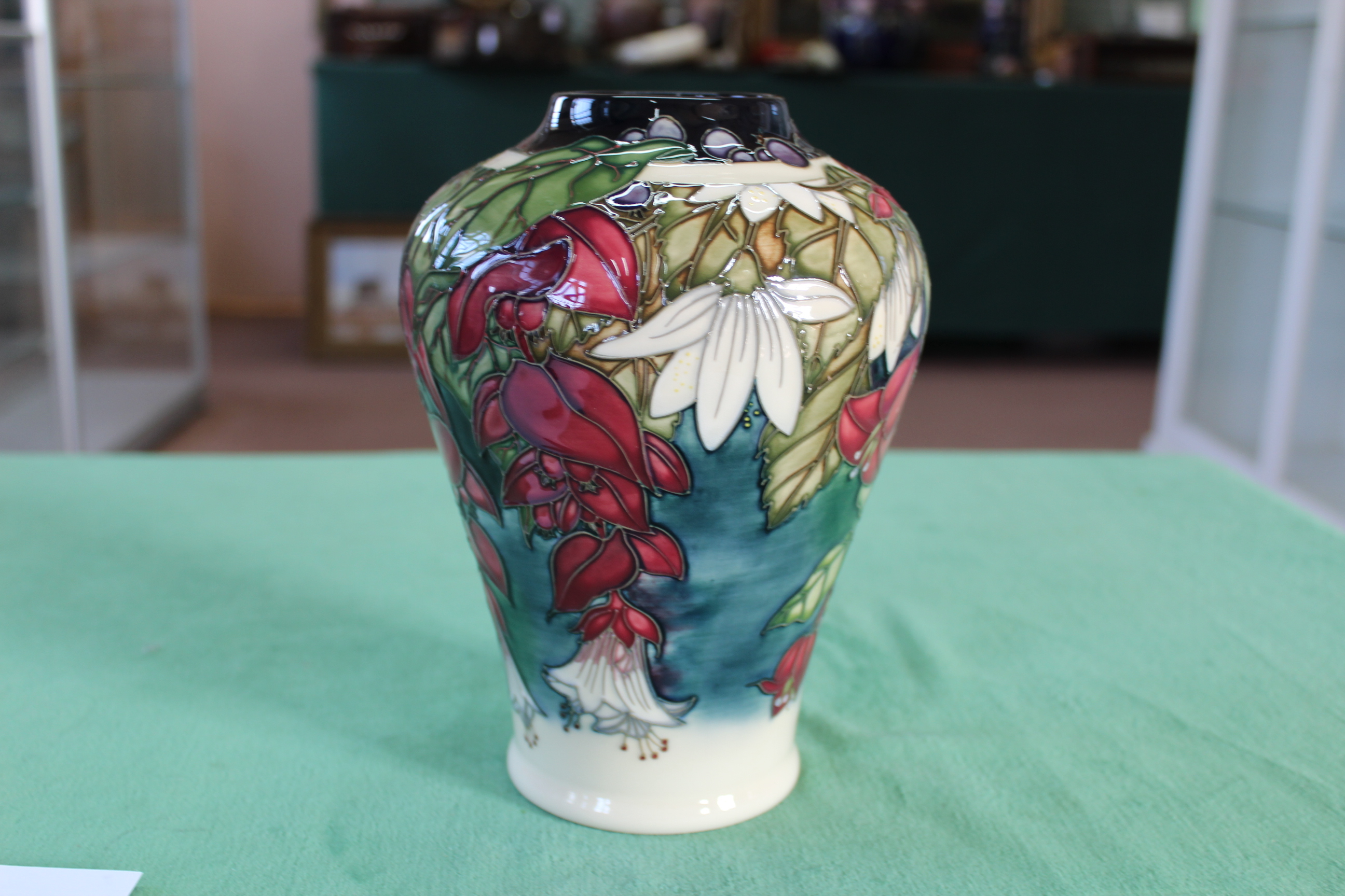 A Moorcroft 'Nostalgia' pattern vase, 2003 by A Davenport, limited edition 4/150, 8 1/2" tall,