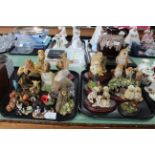 Two trays of Border Fine Arts owls and animal figures