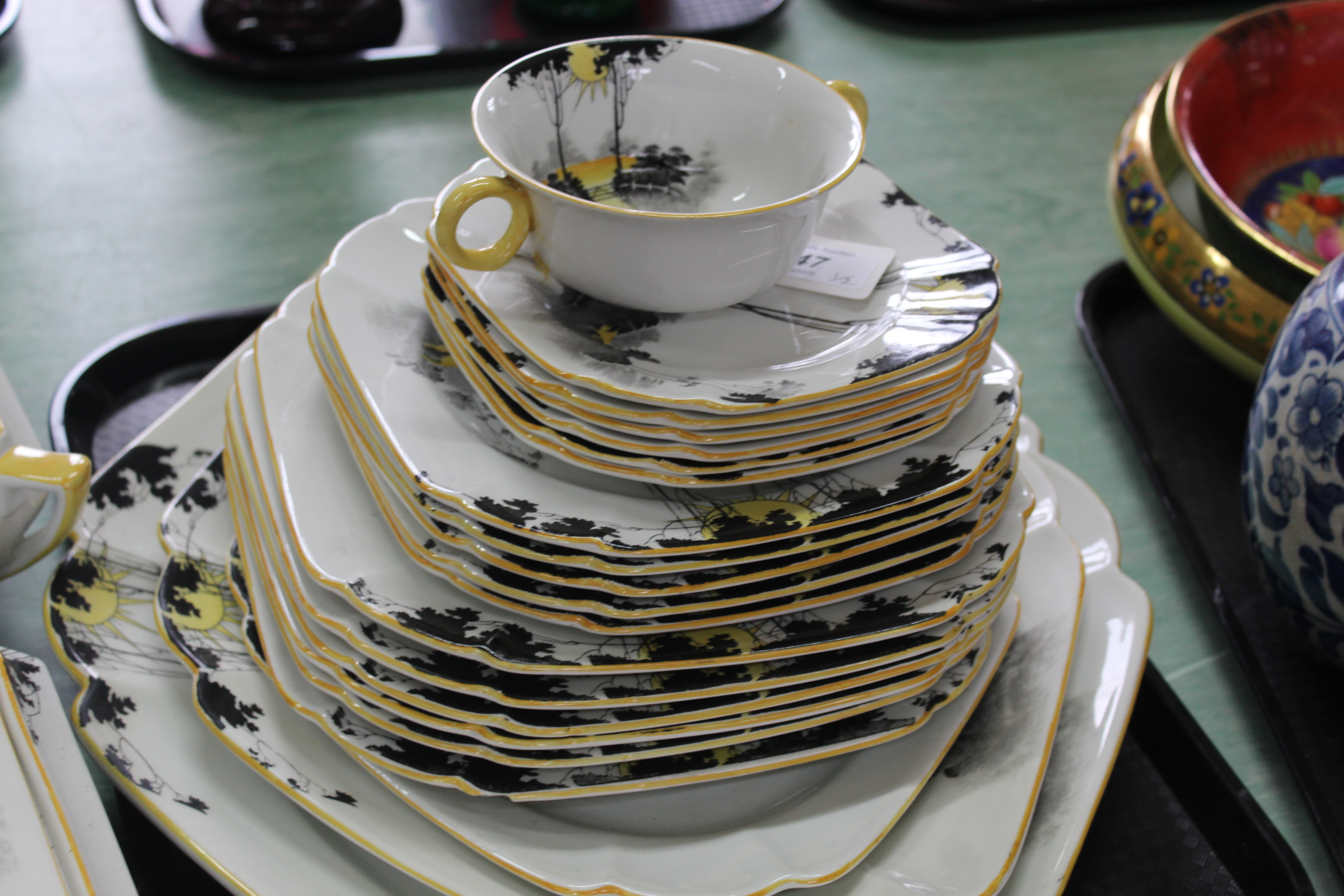 A Shelley dinner service in the 'Sunrise and Tall Trees' design, - Image 3 of 3
