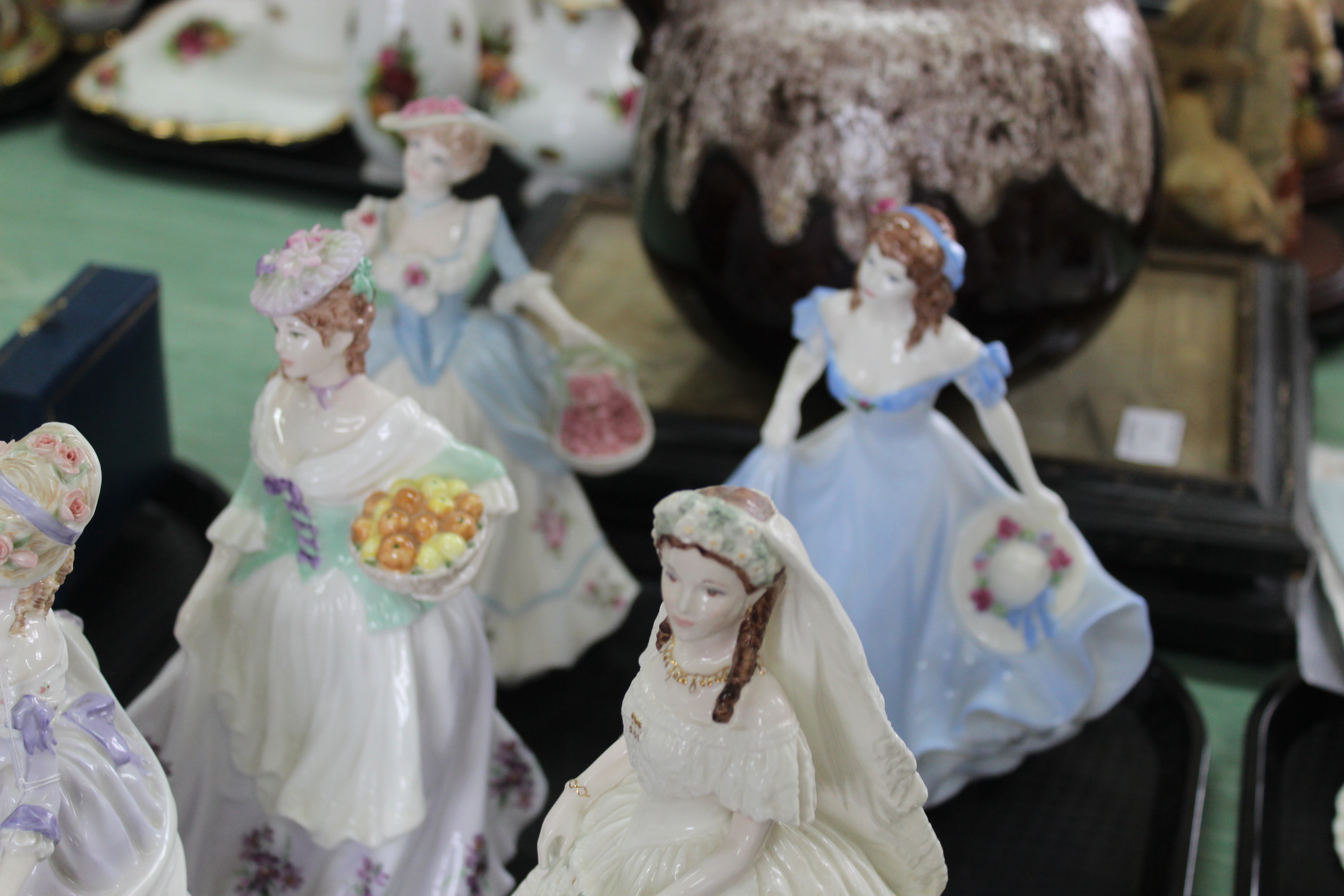 Six Coalport figurines including three 'Cries of London', Princess Alexandra and Pamela, - Image 3 of 3