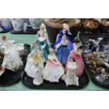 Nine Royal Doulton lady figurines, Joanne HN 3422, Miss Kay HN 3659, Janine HN 2461, Kay HN 3340,
